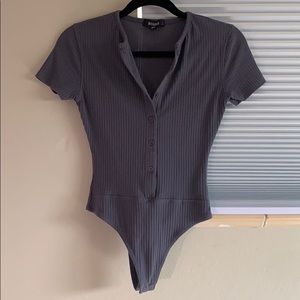 Missguided Short Sleeve Button Bodysuit